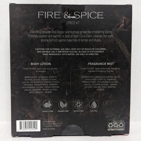 FIRE AND SPICE MEN'S 2-PIECE KIT-FRAGRANCE MIST AND BODY LOTION - Picture 2 of 2